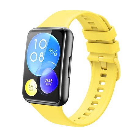 Huawei Watch Fit 2 Uyumlu Kordon Silikon Yumuşak Esnek Aparatlı KRD-43 Kayış