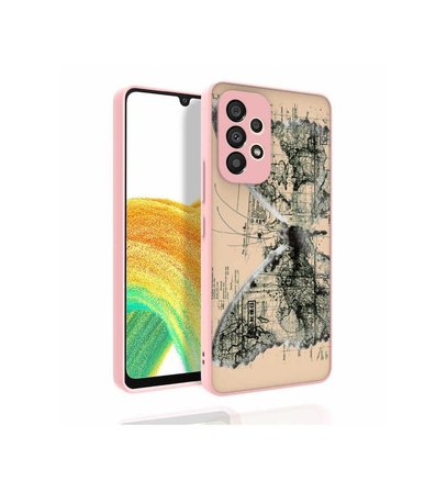 Samsung Galaxy A53 5G Uyumlu Kılıf Desenli Kamera Korumalı Parlak Zore Nora Kapak