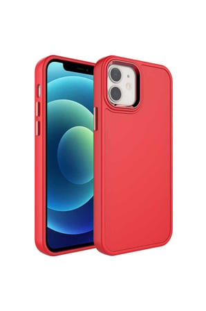 Apple iPhone 12 Pro Uyumlu Kılıf Metal Çerçeve ve Buton Tasarımlı Sert Zore Botox Kapak