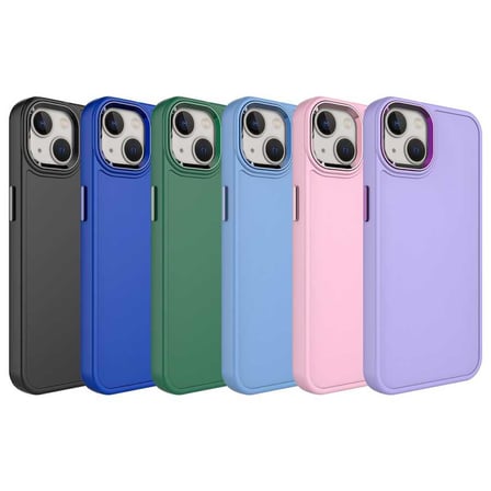 Apple iPhone 14 Plus Uyumlu Kılıf Metal Çerçeve ve Buton Tasarımlı Sert Zore Botox Kapak