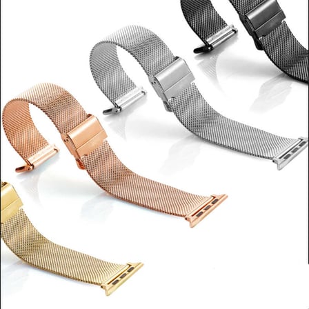 Apple Watch 42mm Uyumlu Kordon Hasır Metal Mıknatıslı Örgü Zore KRD-01 Kayış