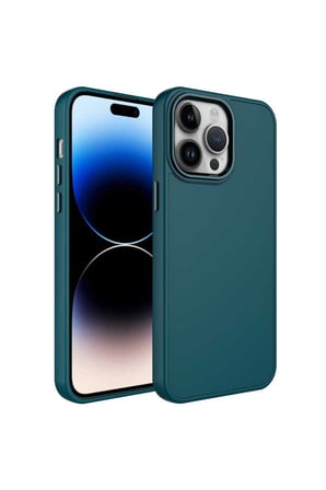 Apple iPhone 13 Pro Uyumlu Kılıf Metal Çerçeve ve Buton Tasarımlı Silikon Zore Luna Kapak