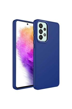 Samsung Galaxy A23 Uyumlu Kılıf Metal Çerçeve ve Buton Tasarımlı Silikon Zore Luna Kapak