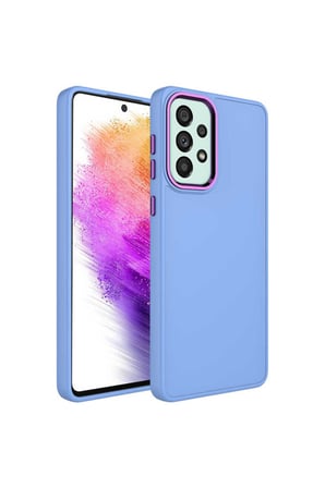 Samsung Galaxy A53 5G Uyumlu Kılıf Metal Çerçeve ve Buton Tasarımlı Silikon Zore Luna Kapak