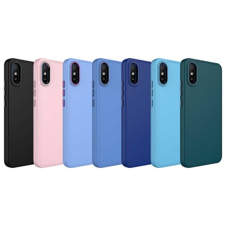 Xiaomi Redmi 9A Uyumlu Kılıf Metal Çerçeve ve Buton Tasarımlı Silikon Zore Luna Kapak