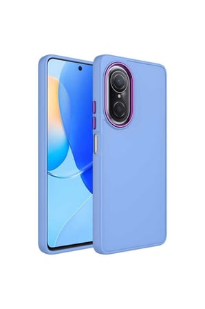 Huawei Nova 9 SE Uyumlu Kılıf Metal Çerçeve ve Buton Tasarımlı Silikon Zore Luna Kapak