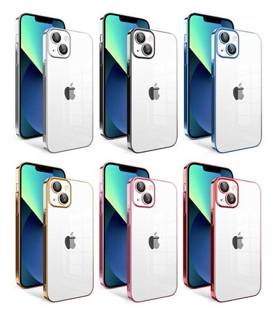 Apple iPhone 13 Uyumlu Kılıf Kamera Korumalı Renkli Çerçeveli Zore Garaj Kapak
