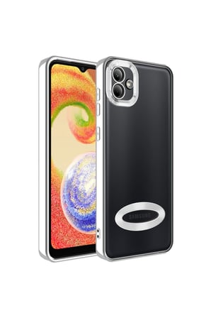 Samsung Galaxy A04 Uyumlu Kılıf Kamera Korumalı Logo Gösteren Zore Omega Kapak