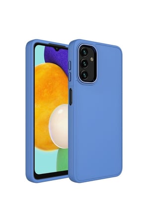 Samsung Galaxy A04 Uyumlu Kılıf Metal Çerçeve ve Buton Tasarımlı Silikon Zore Luna Kapak