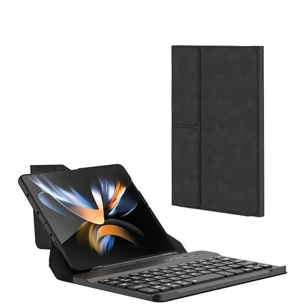 Samsung Galaxy Z Fold 3 Uyumlu Kılıf Standlı Klavyeli Kalem Bölmeli Zore Kıpta Klavyeli Kılıf