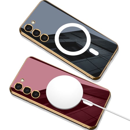 Samsung Galaxy S23 Uyumlu Kılıf Wireless Şarj Özellikli Kenarları Elektroplating Kaplama Aynalı Zore Kent Kapak