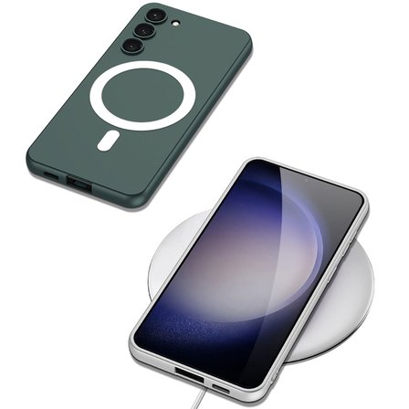 Samsung Galaxy S23 Plus Uyumlu Kılıf Wireless Şarj Özellikli Zore Kıpta M-safe Silikon Kapak