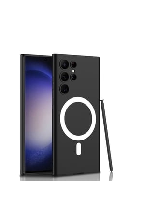 Samsung Galaxy S23 Ultra Uyumlu Kılıf Wireless Şarj Özellikli Zore Kıpta M-safe Silikon Kapak