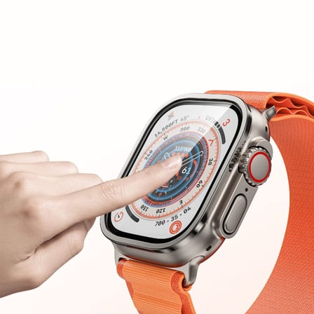 Apple Watch Ultra 49mm Uyumlu Zore ALM-01 Metal Çerçeveli Ekran Koruyucu