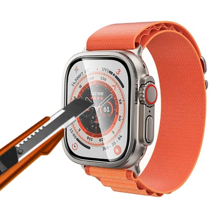 Apple Watch Ultra 49mm Uyumlu Zore ALM-01 Metal Çerçeveli Ekran Koruyucu