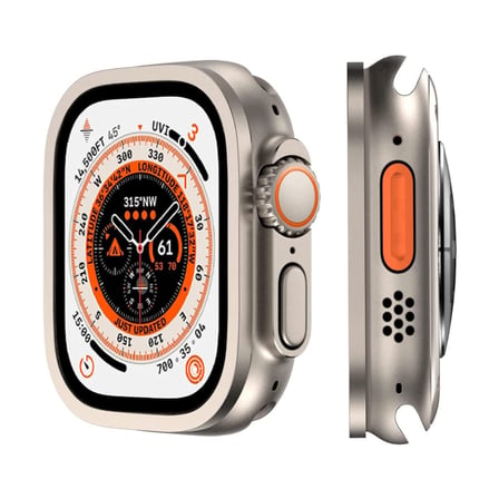 Apple Watch Ultra 49mm Uyumlu Zore ALM-01 Metal Çerçeveli Ekran Koruyucu