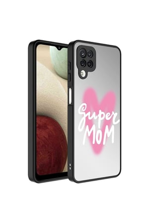 Samsung Galaxy A12 Uyumlu Kılıf Aynalı Desenli Kamera Korumalı Parlak Zore Mirror Kapak