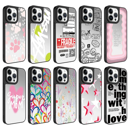 Apple iPhone 14 Pro Uyumlu Kılıf Aynalı Desenli Kamera Korumalı Parlak Zore Mirror Kapak