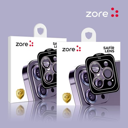 Apple iPhone 12 Pro Max Uyumlu Zore CL-11 Safir Parmak İzi Bırakmayan Anti-Reflective Kamera Lens Koruyucu