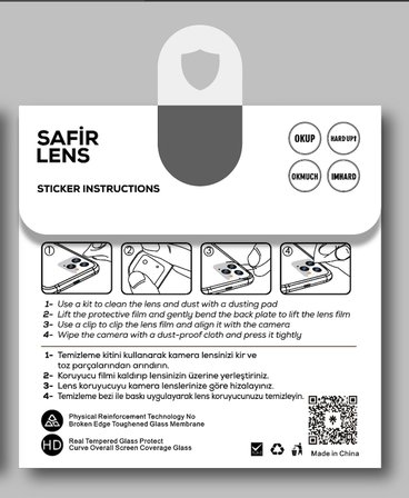 Apple iPhone 12 Pro Max Uyumlu Zore CL-11 Safir Parmak İzi Bırakmayan Anti-Reflective Kamera Lens Koruyucu