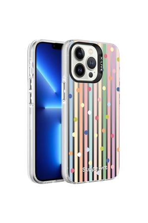 Apple iPhone 13 Pro Uyumlu Kılıf Desenli Zore Silver Sert Kapak