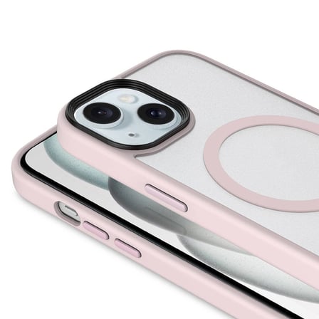 Apple iPhone 15 Uyumlu Kılıf Mat Arka Yüzey Wireless Şarj Özellikli Zore Flet M-safe Kapak