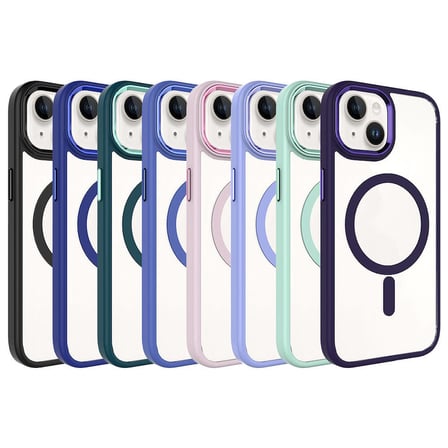 Apple iPhone 15 Plus Uyumlu Kılıf Wireless Şarj Özellikli Zore Krom M-safe Silikon Kapak