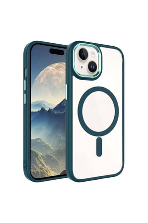 Apple iPhone 15 Uyumlu Kılıf Wireless Şarj Özellikli Zore Krom M-safe Silikon Kapak