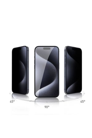Apple iPhone 15 Pro Max Uyumlu Zore Rika Premium Privacy Temperli Cam Ekran Koruyucu