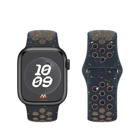 Apple Watch 38mm Uyumlu Kordon Silikon Esnek Yumuşak Delikli Spor KRD-02 Kayış