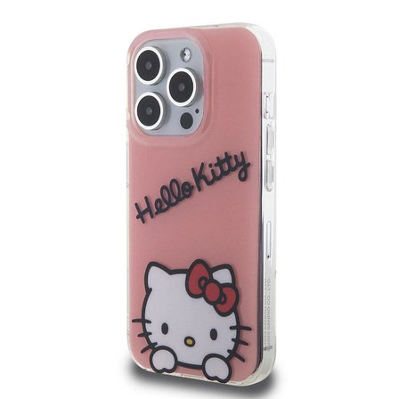 Apple iPhone 15 Pro Uyumlu Kılıf Hello Kitty Orjinal Lisanslı Askılı Yazı ve İkonik Logolu Daydreaming Kapak