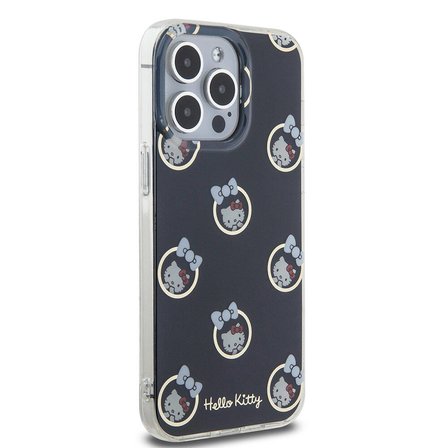 Apple iPhone 15 Pro Max Uyumlu Kılıf Hello Kitty Orjinal Lisanslı Elektroplating Kaplama Kabarcık Baskılı Kapak
