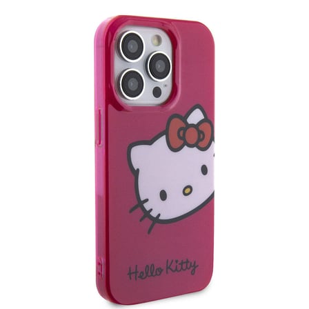 Apple iPhone 15 Pro Uyumlu Kılıf Hello Kitty Orjinal Lisanslı Yazı ve İkonik Logolu Kitty Head Kapak
