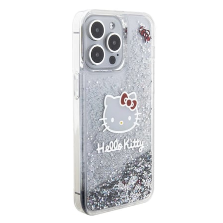 Apple iPhone 15 Pro Max Uyumlu Kılıf Hello Kitty Orjinal Lisanslı İkonik Sıvılı Glitter Kapak