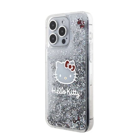 Apple iPhone 15 Pro Max Uyumlu Kılıf Hello Kitty Orjinal Lisanslı İkonik Sıvılı Glitter Kapak