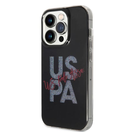 Apple iPhone 15 Pro Uyumlu Kılıf U.S. Polo Assn. Orjinal Lisanslı Simli Parlak Alfabe Tasarım Kapak