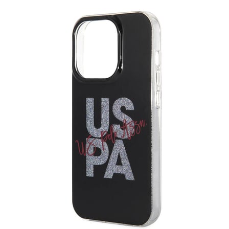 Apple iPhone 15 Pro Uyumlu Kılıf U.S. Polo Assn. Orjinal Lisanslı Simli Parlak Alfabe Tasarım Kapak