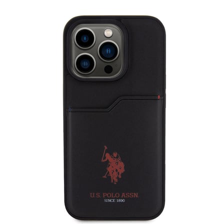 Apple iPhone 15 Pro Uyumlu Kılıf U.S. Polo Assn. Orjinal Lisanslı Baskı Logolu PU Kartlıklı Kapak
