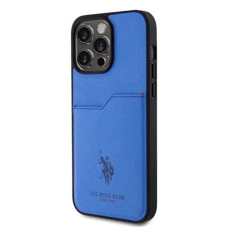 Apple iPhone 15 Pro Max Uyumlu Kılıf U.S. Polo Assn. Orjinal Lisanslı Baskı Logolu PU Kartlıklı Kapak