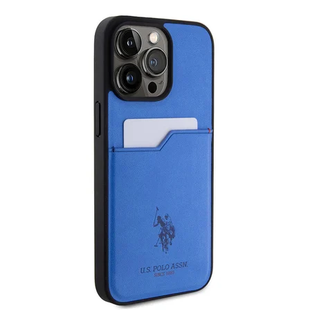 Apple iPhone 15 Pro Max Uyumlu Kılıf U.S. Polo Assn. Orjinal Lisanslı Baskı Logolu PU Kartlıklı Kapak
