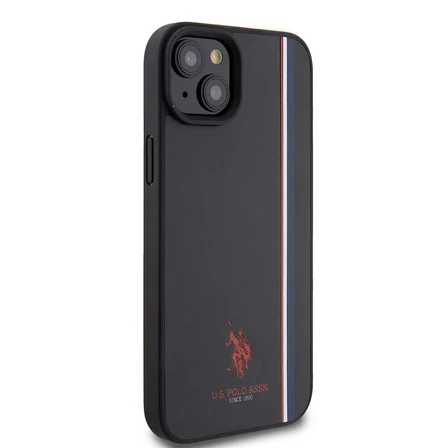 Apple iPhone 15 Plus Uyumlu Kılıf U.S. Polo Assn. Orjinal Lisanslı Üç Renk Şerit Tasarımlı Baskı Logolu Kapak