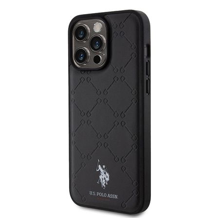 Apple iPhone 15 Pro Max Uyumlu Kılıf U.S. Polo Assn. Orjinal Lisanslı HS Desenli Baskı Logolu Suni Deri Kapak