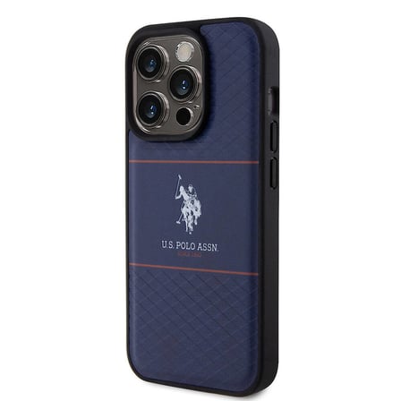 Apple iPhone 15 Pro Uyumlu Kılıf U.S. Polo Assn. Orjinal Lisanslı Deri Şeritli Logo Dizayn Kapak