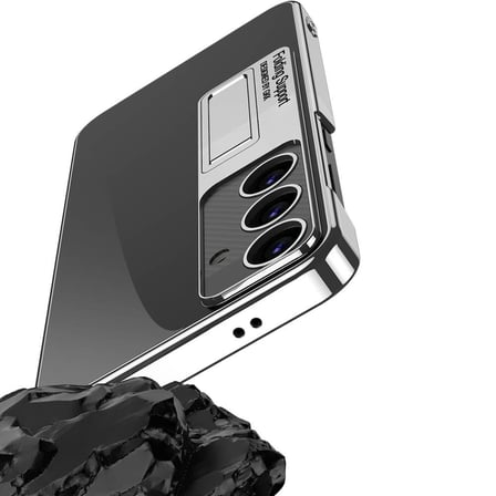 Samsung Galaxy S24 Uyumlu Kılıf Kamera Korumalı Şeffaf Tasarımlı Zore Lego Standlı Kapak