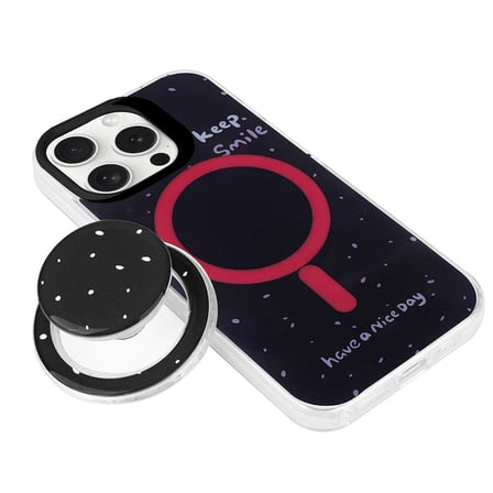 Apple iPhone 15 Pro Uyumlu Kılıf M-safe Şarj Özellikli Tak-Çıkar Pop Soketli Zore Tiktok Kapak