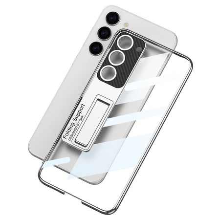 Samsung Galaxy S24 Plus Uyumlu Kılıf Kamera Korumalı Şeffaf Tasarımlı Zore Lego Standlı Kapak