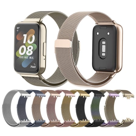 Samsung Galaxy Fit 3 Uyumlu Kordon Hasır Metal Mıknatıslı Örgü Zore KRD-01 Kayış