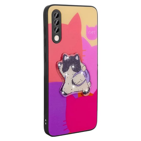 Samsung Galaxy A50 Uyumlu Kılıf Parlayan Kabartmalı İkonik Figürlü Zore Amas Silikon Kapak
