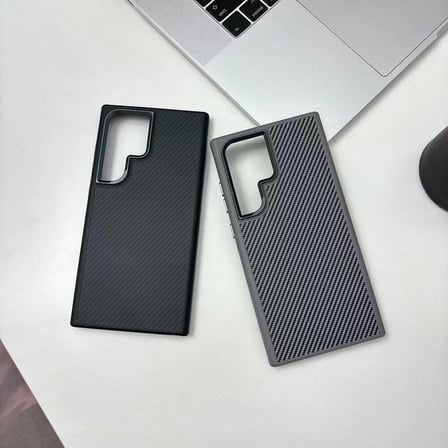 Samsung Galaxy S24 Ultra Uyumlu Kılıf M-safe Şarj Özellikli Karbon Fiber Görünümlü Zore Troy Kapak