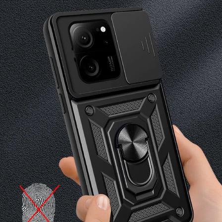 Xiaomi Mi 13T Uyumlu Kılıf Magnetik Standlı Kamera Korumalı Zore Sürgülü Vega Kapak